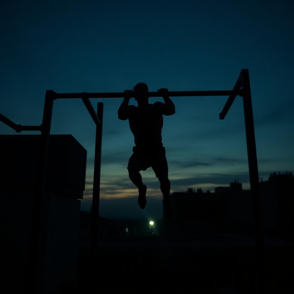 Calisthenics athlete mid muscle-up